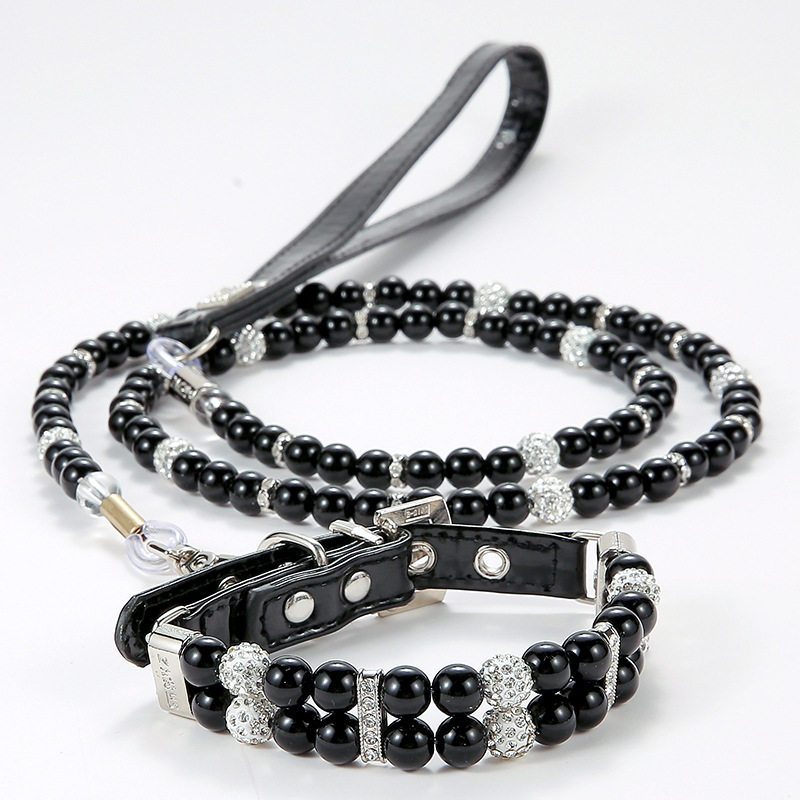 Pearl Necklace Cat & Dog Collar with Leash  MOE0011