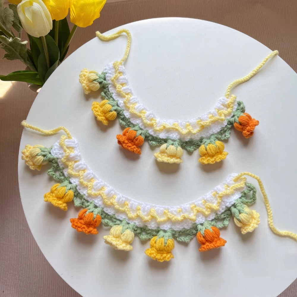 Lily of the Valley knitted pet collar MOE0004