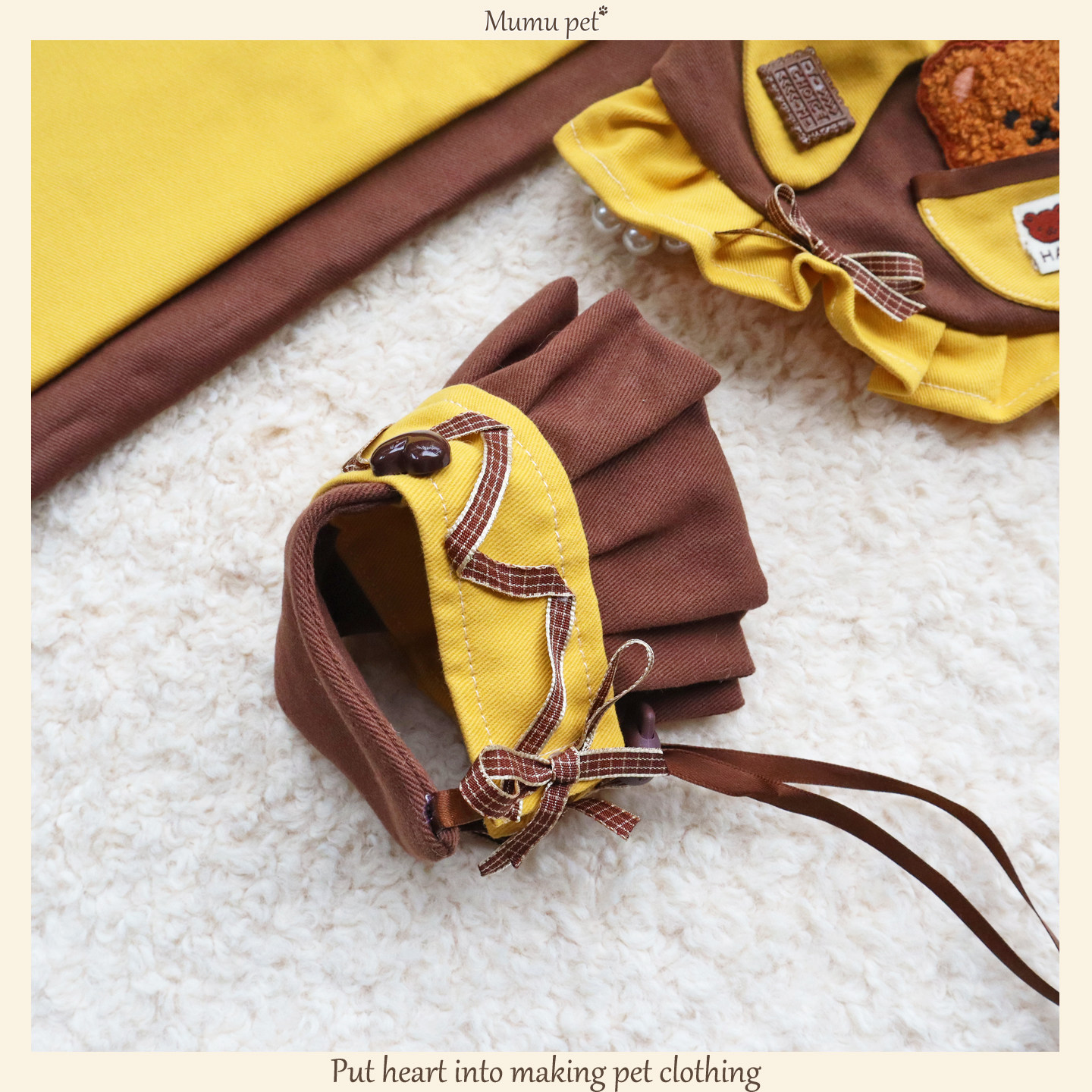 Handmade Pet Clothing & Drool Bib – Cute Fabric Bib for Cats  MOE0022