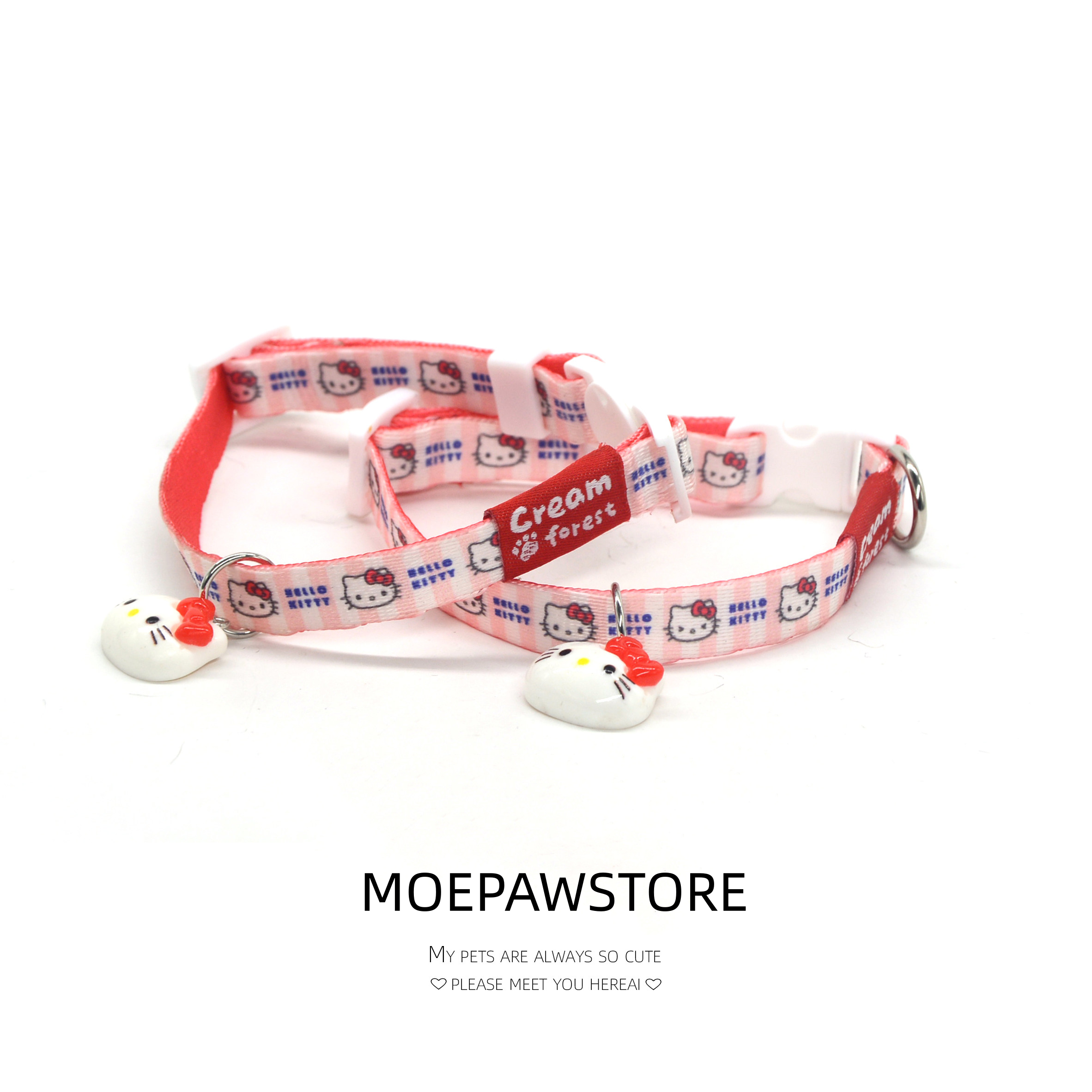 Bright & Playful Adjustable Cat Bell Collar  MOE0008