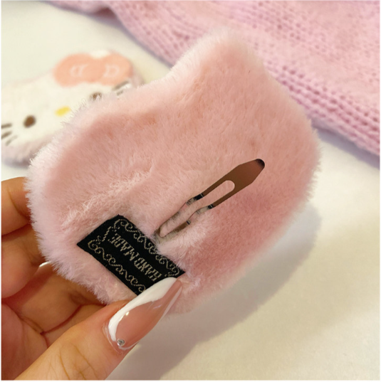 Pink Kitty Plush Hair Clip  MOE0024