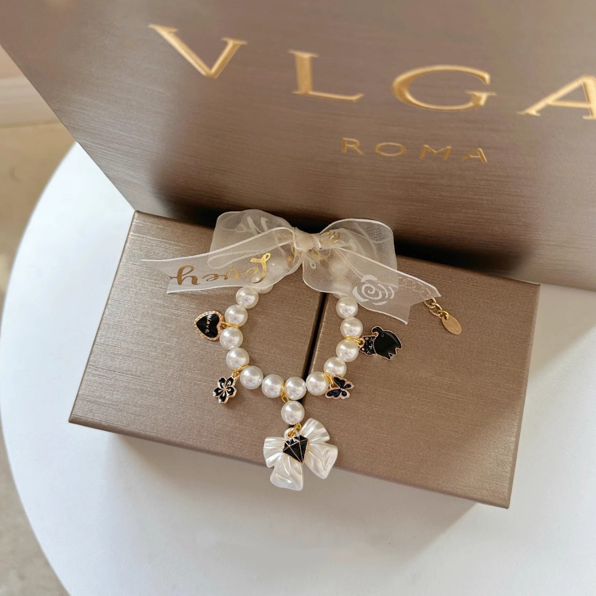Dreamy Heart Crystal Pearl Pet Necklace Collar MOE0003