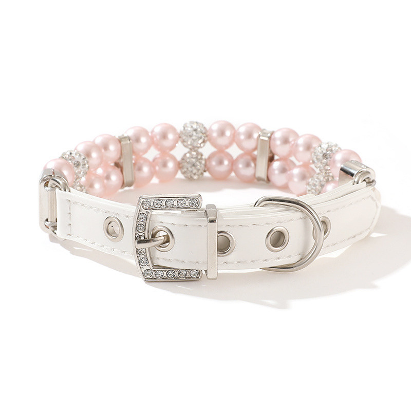 Pearl Necklace Cat & Dog Collar with Leash  MOE0011