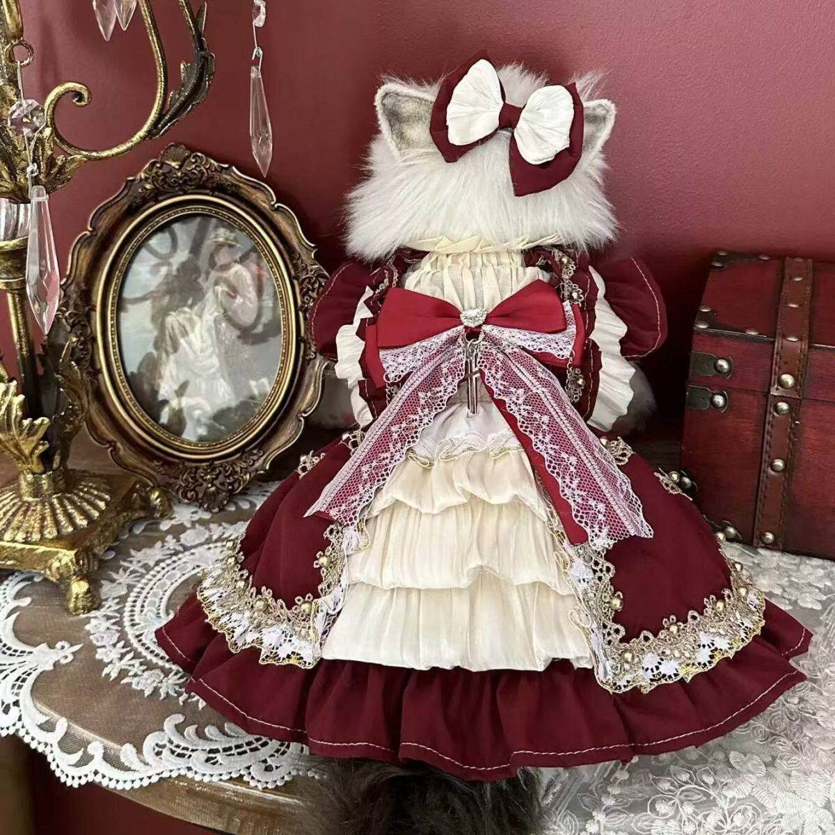 Lolita Princess Dress for Dogs & Cats – Lace Trim Cute Teddy Pet Dress  MOE0030