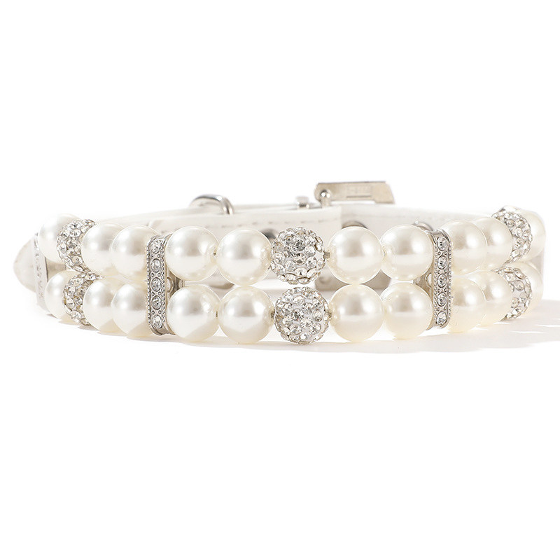 Pearl Necklace Cat & Dog Collar with Leash  MOE0011