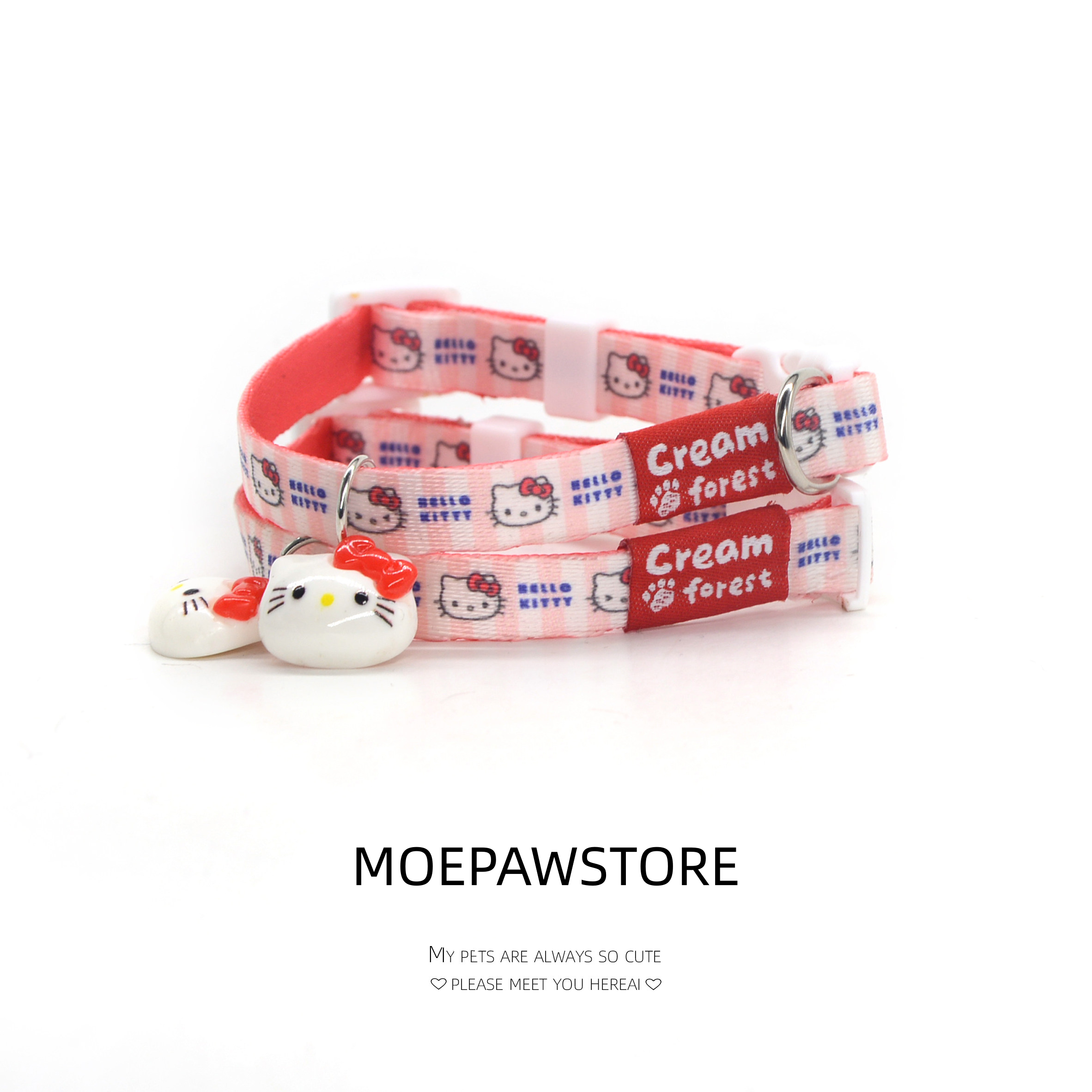 Bright & Playful Adjustable Cat Bell Collar  MOE0008
