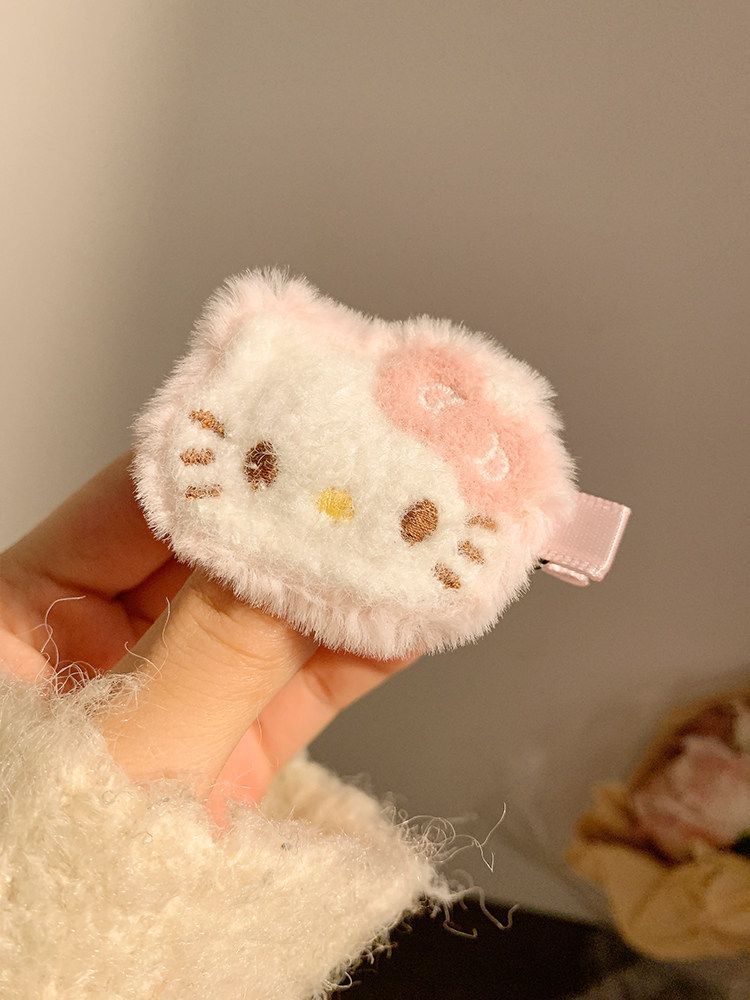Pink Kitty Plush Hair Clip  MOE0024