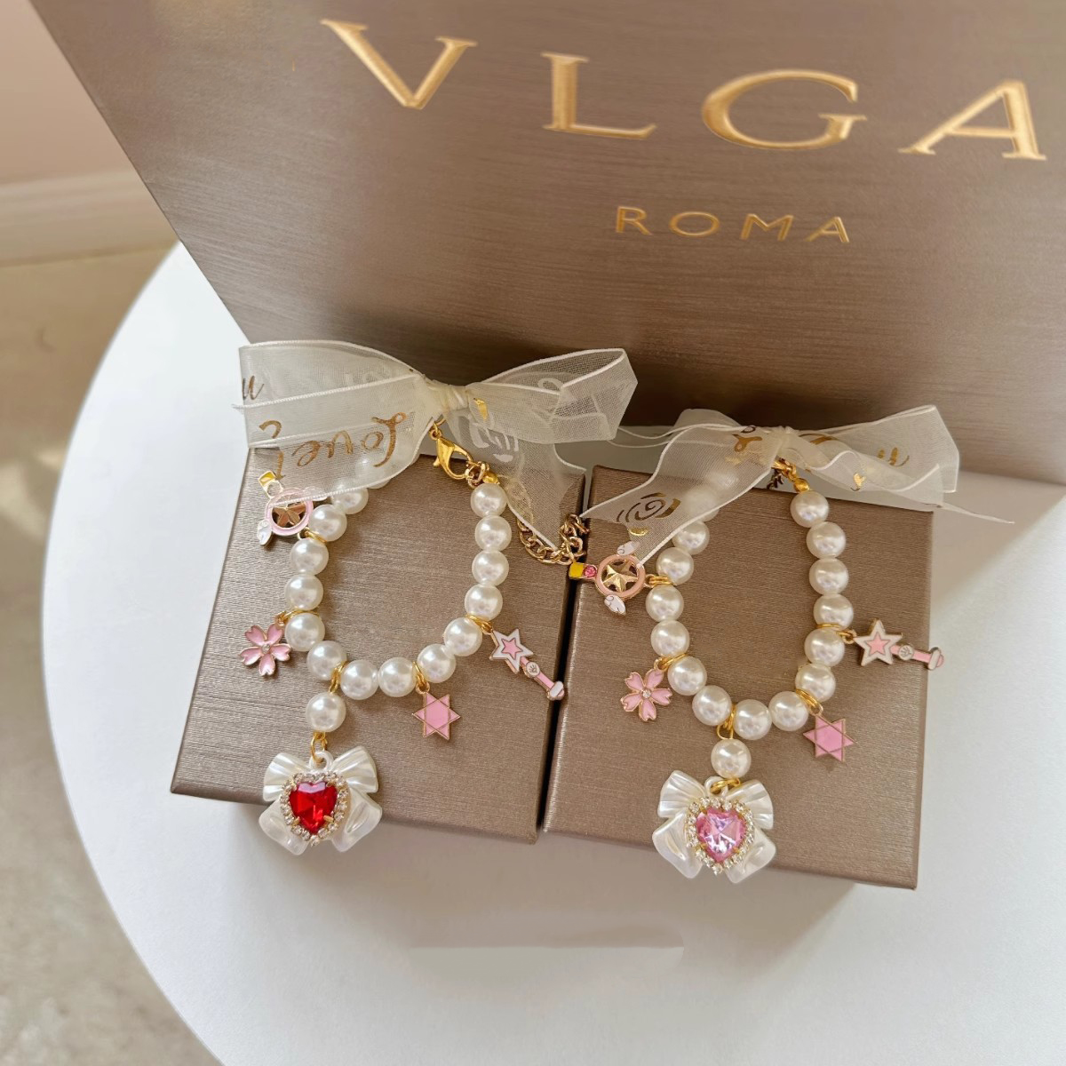 Dreamy Heart Crystal Pearl Pet Necklace Collar MOE0003