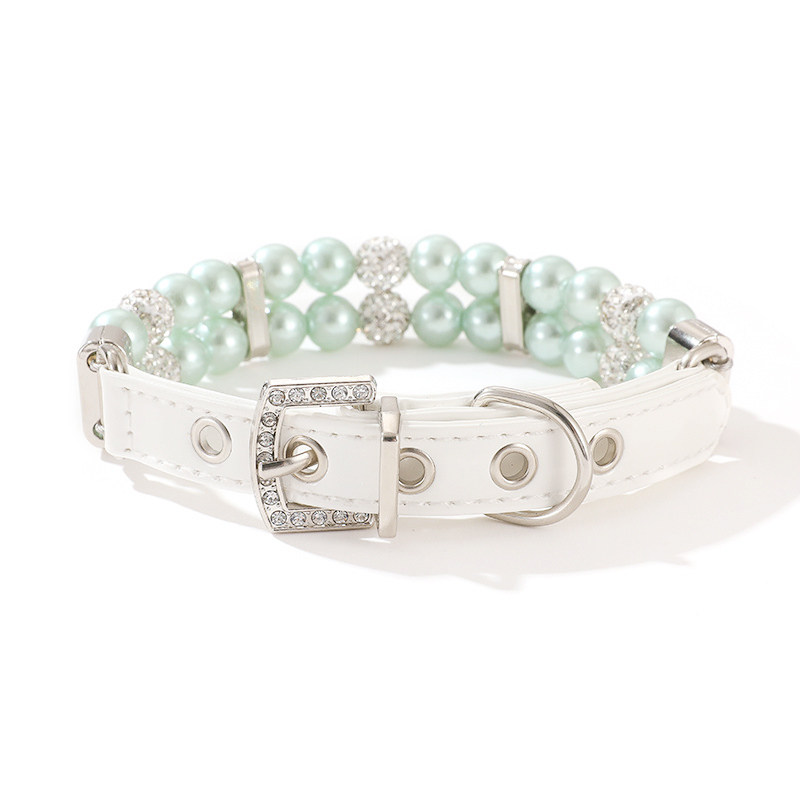 Pearl Necklace Cat & Dog Collar with Leash  MOE0011