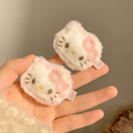 Pink Kitty Plush Hair Clip  MOE0024