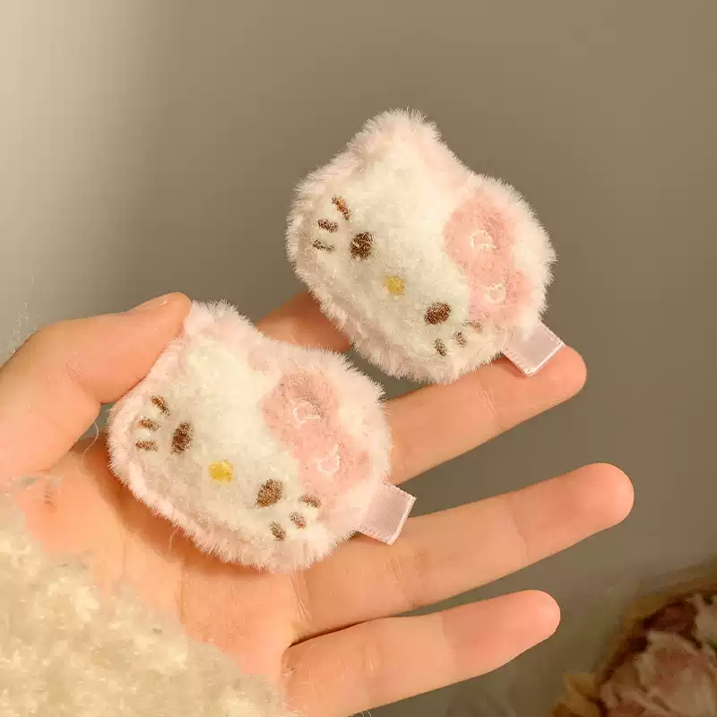 Pink Kitty Plush Hair Clip  MOE0024
