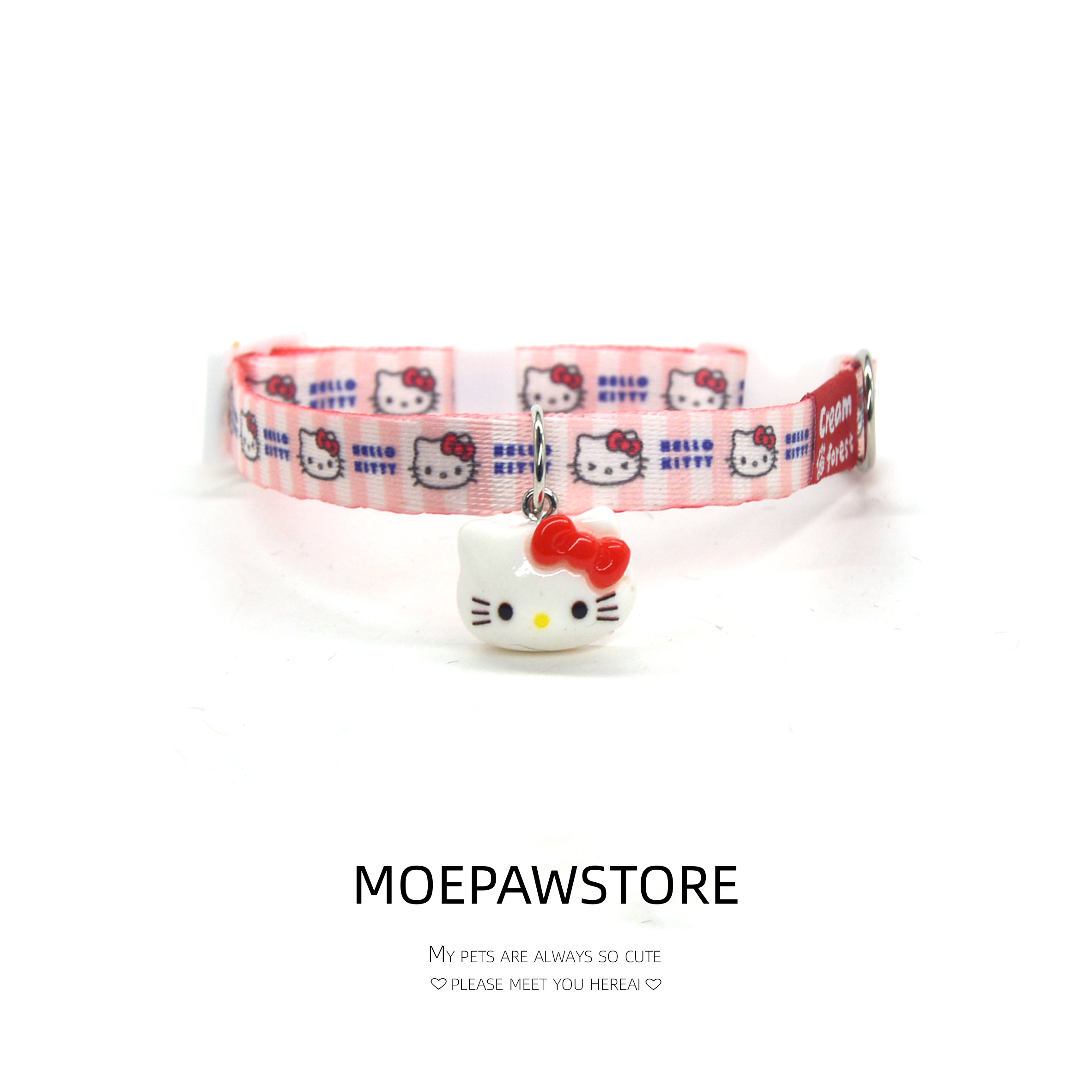 Bright & Playful Adjustable Cat Bell Collar  MOE0008
