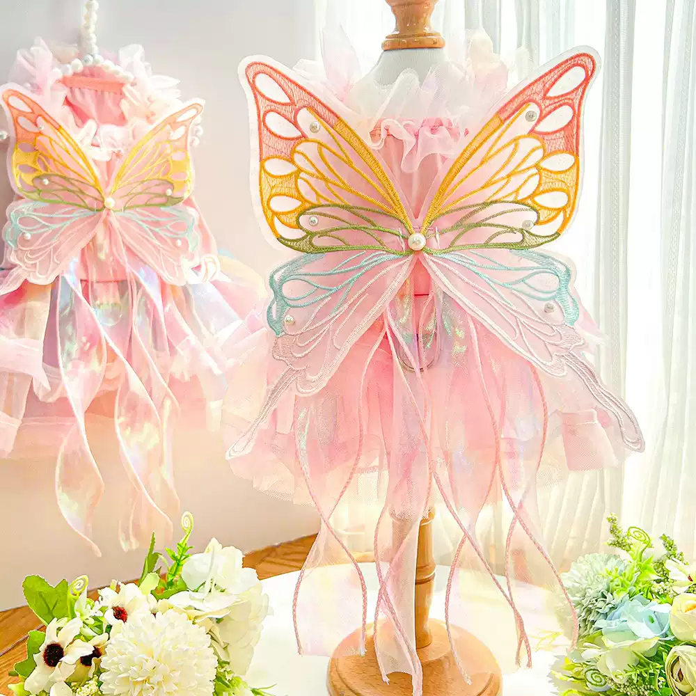 Pet Princess Wedding Dress – Butterfly Fairy Pet Gown  MOE0032