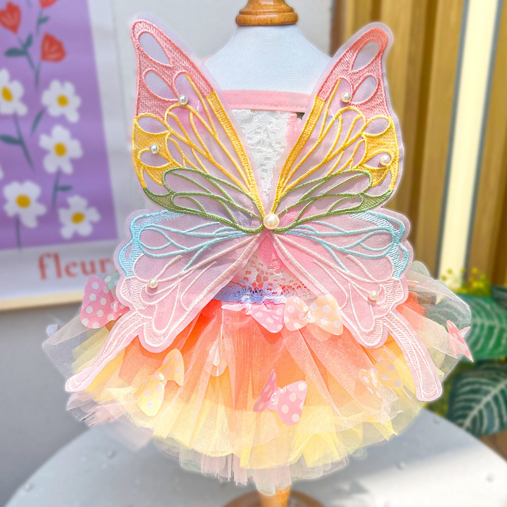 Pet Princess Wedding Dress – Butterfly Fairy Pet Gown  MOE0032